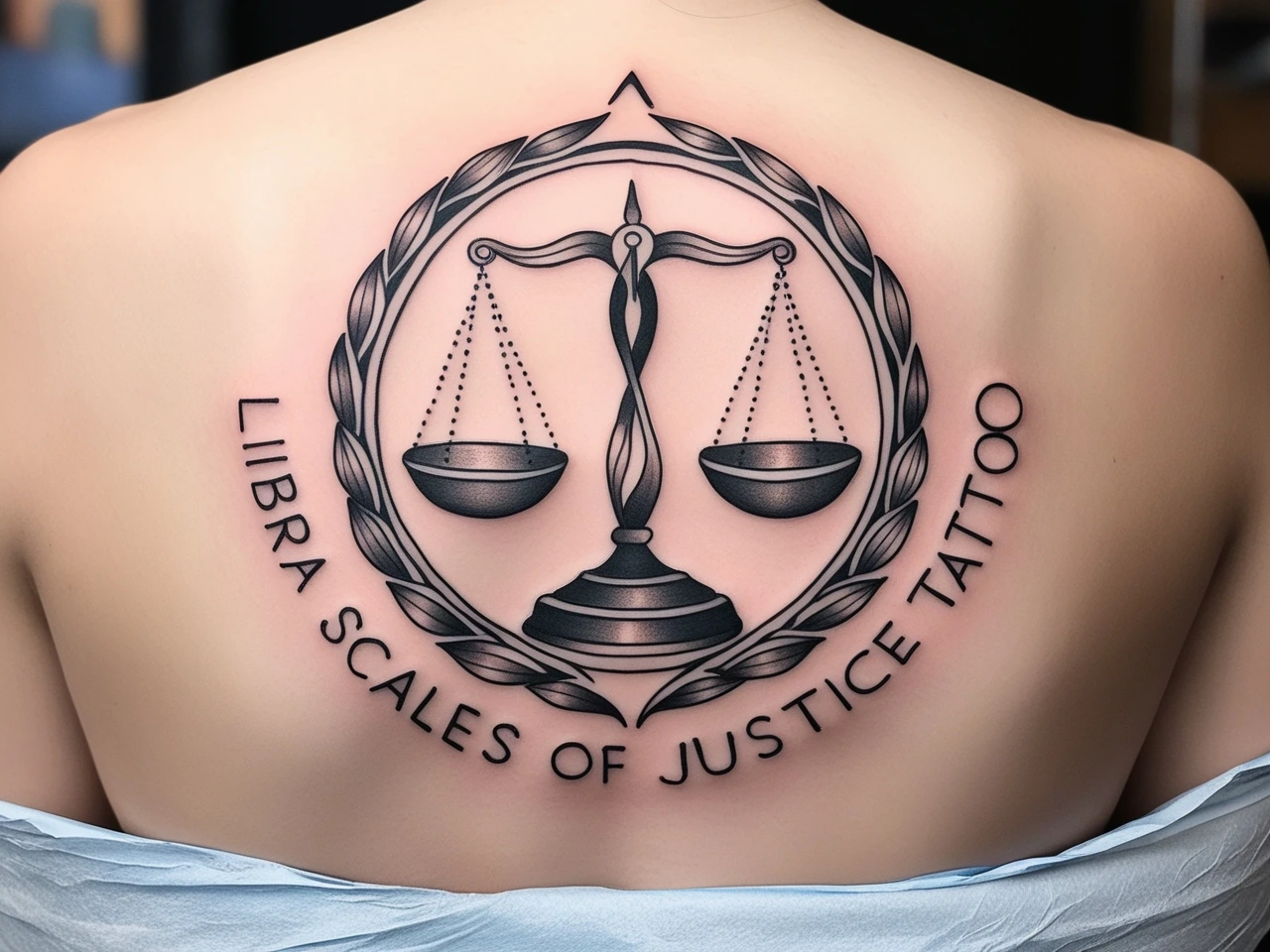 Libra scales of justice tattoo